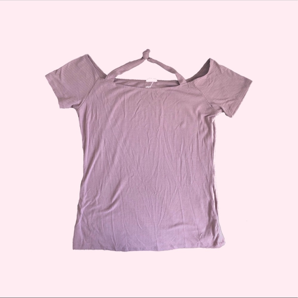 Garage Purple Off Shoulder Short Sleeve